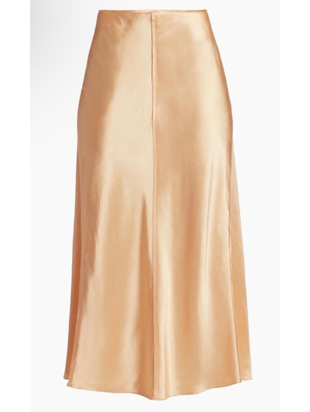 New Vince Satin Panelled Slip Skirt In Cantaloupe Size 6 $345
